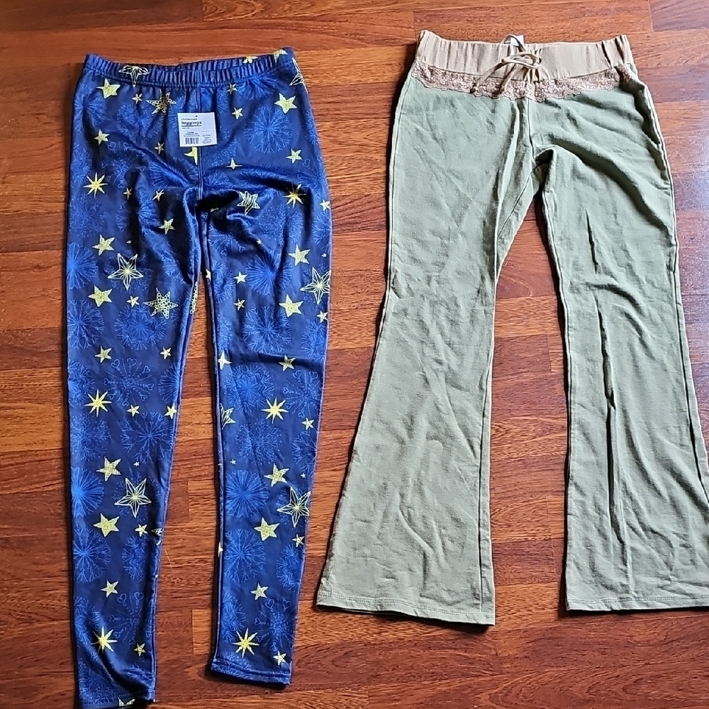 Finesse Green and Tan Pants Set